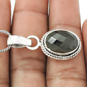 Moda mujer joyería pistola Metal piedra preciosa hermosa venta al por mayor colgante collar 925 plata esterlina regalo mayorista fabricante - Product Image 5