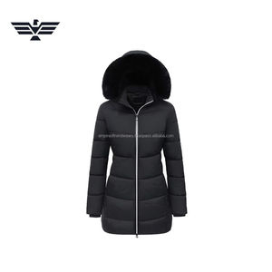 Veste bouffante tissée respirante pour femmes capuche en fourrure épaisse automne chaud polyester lourd remplissage coque en Nylon couleur personnalisée - Product Image 4
