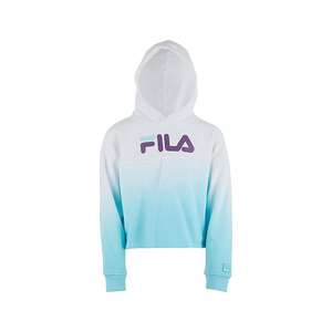 Sudadera Corta con Efecto Degradado Fila para Niñas, Sudadera Deportiva, Color: Blanco/Morado/Verde Azulado, 100% Auténtica - Product Image 2