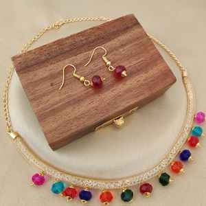 Conjunto de Mala de cristal hermoso de calidad superior para niñas y mujeres, Ideal para ropa informal y Formal, collar Simple para ropa universitaria - Product Image 3