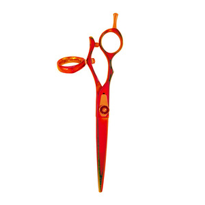 Tijeras para el cuidado de mascotas recubiertas de Color rojo al por mayor rectas 6,5 pulgadas con anillo ajustable herramienta de belleza - Product Image 3