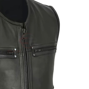 Chaleco de Cuero para Hombre sin Mangas, Transpirable, Impermeable, Ecológico, Diseño Personalizado, Moda 2025, Precio Razonable, MOQ Bajo - Product Image 6