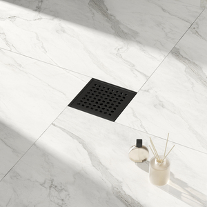 ท่อระบายน้ำฝักบัวสแตนเลสสีดำทรงสี่เหลี่ยมขนาด 6x6 นิ้ว พร้อมหน้าแปลนในตัว จากคลังสินค้า <span class=keywords><strong>NEODRAIN</strong></span> สหรัฐอเมริกา - Product Image 1