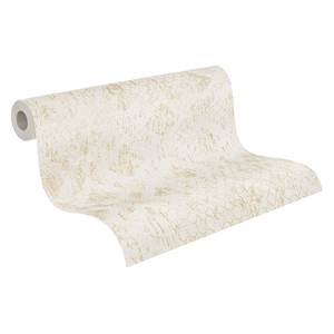 Made Germany European Damask <b>Wallpaper</b> Rolls White Gold Non Woven Vinyl Textile Structure Abrasion-Resistant Light Hotel - Product Image 5