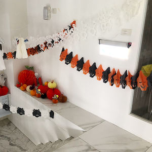 Hanging Tissue Paper <b>Garlands</b> for <b>Halloween</b> and Thanksgiving Cartoon Style 12' Length Party Decoration Supplies - Product Image 3
