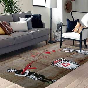 Alfombra con Diseño de Grafiti de Banksy: Arte Abstracto Moderno, Alfombra Antideslizante, Alfombra de Chenilla - Product Image 2