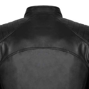 Veste tendance en cuir à manches longues pour hommes Vestes en cuir minces d'hiver respirantes Vestes en cuir à manches longues Vestes en cuir pour hommes OEM - Product Image 5