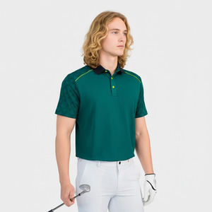 Chemise de golf personnalisée en maille unie respirante brodée à manches courtes coupe classique pour homme - Product Image 3