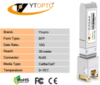 Transceptor SFP+/SFP de Cobre YTOPTO 10GBASE-T 5G, Módulo RJ45, Certificado CE/FCC/RoHS/ISO9001, Compatible con POE IP para MikroTik/Juniper