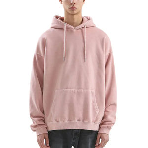 Sudaderas con capucha de algodón pesado de alta calidad para hombre, jersey de gran tamaño con hombros caídos, logotipo personalizado, bordado, diamantes de imitación, OEM disponible - Product Image 1