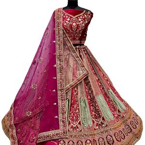 Diseñador Heavy Net Fabric Party Wear Wedding Lehenga Choli para adultos Colección - Product Image 1