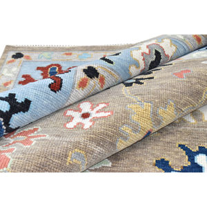 Ensemble de tapis Oushak en laine de coton à fleurs modernes faits à la main, tapis indiens tissés de chameau mur à mur pour la maison hôtels rembourrés lavables - Product Image 3