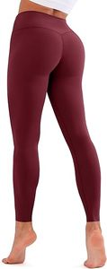 Women's High-Waisted Full-Length Buttery Soft Yoga <b>Leggings</b> Solid <b>Pattern</b> Elastic Waist Eco-Friendly for Daily Workouts Front - Product Image 5