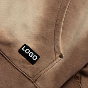 Sweat-shirt court Hip Hop Boxy en coton de haute qualité avec LOGO personnalisé Sweats à capuche vintage délavés à l'acide Sweatshirts à capuche et sweatshirts - Product Image 6