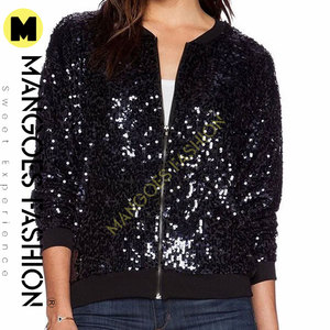 Chaqueta Bomber de Lentejuelas de Color Personalizado para Mujer, Chaqueta Acolchada Informal de Invierno con Relleno de Algodón - Product Image 2