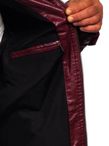 Chaqueta de cuero PU personalizable para hombre, estilo urbano, corte holgado, talla grande, con capucha abatible, teñida, forro polar térmico, cremallera y piel sintética. - Product Image 6