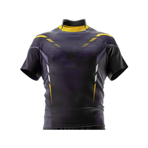 Vêtements de rugby personnalisés professionnels, maillot et short antibactériens sérigraphiés avec logo OEM accepté, 100% polyester - Product Image 3