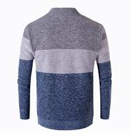 Cardigan d'hiver pour hommes en gros, pull décontracté en maille avec col rabattable, fermeture éclair, grande taille, anti-plis, jacquard intégral