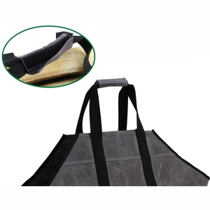Bolsa de transporte de leña, bolsa de lona grande para troncos de leña, bolsa de transporte para interiores, bolsa de almacenamiento de leña, soportes para troncos para fogatas - Product Image 6