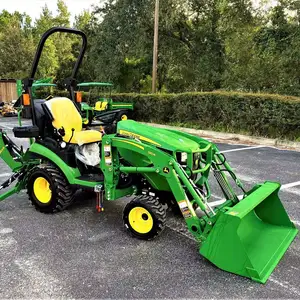 John deeree pemotong rumput dengan pemuat depan dan backhoe untuk penjualan traktor Mini pemotong rumput dengan backhoe untuk dijual ke Amerika Serikat