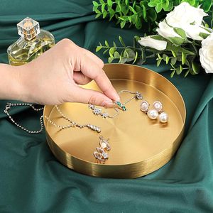 Contemporary Gold Metal Eco-Friendly Tray Sustainable Plate <b>Dish</b> Home Decor Dresser Decorative Trays Key Trinket <b>Candle</b> Jewelry - Product Image 4