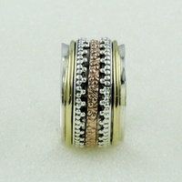 Superbes bagues tournantes de mariage Rava faites à la main en argent sterling 925 de style néo-gothique avec sertissage invisible, unisexe et adorables