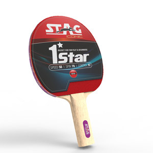 Raquette de tennis de table professionnelle Stag Iconic 1 étoile, en bois et caoutchouc, à picots longs, en fibre de carbone, optimale pour le ping-pong - Product Image 3