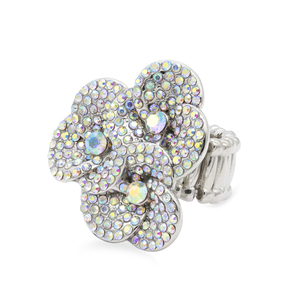 Principessa taglio AB cristallo intarsio anello elasticizzato rodio placcato oro geometrico croce numero forme alla moda lega di rame per i bambini - Product Image 1