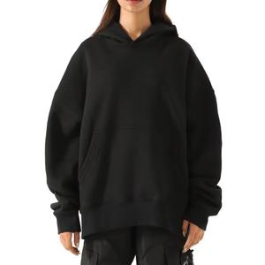 Sweat à capuche surdimensionné confortable pour femmes, velours d'hiver, logo sur le devant, coton doux, manches bouffantes, coupe ample, manches longues, streetwear, vêtements décontractés - Product Image 1