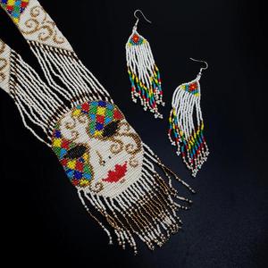 Custom Made Glass Seed <b>Beaded</b> Necklaces With Matching Earrings Available in Custom Made Patterns for Resale by Fashion Stores - Product Image 5