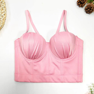 Europe <span class=keywords><strong>et</strong></span> états-unis femmes nouveau corset plissé sous-vêtements petit licou couleur unie <span class=keywords><strong>mince</strong></span> mode poitrine petit gilet - Product Image 5