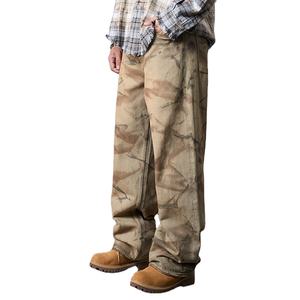 Men's Loose Straight Fit Jeans 100% Cotton 14 Denim Casual Winter Style Jeans Pant Acid Wash Full Garment <b>Spray</b> Jeans - Product Image 3