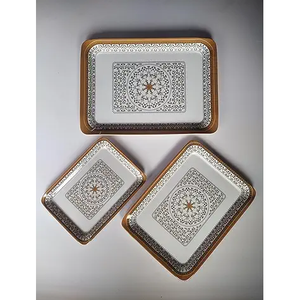 Plateau en métal galvanisé de haute qualité avec poignées en corde, élégant et fonctionnel pour le service de mariage, la décoration intérieure, écologique et fait à la main - Product Image 1