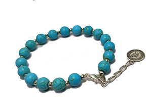 <b>Bracelet</b> Turquoise Round Bead <b>Adjustment</b> <b>Bracelet</b> Gemstone Healing Queen Fashion Jewelry Men and Women Gift Energy Meditation - Product Image 3