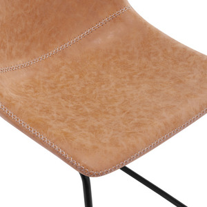 Silla de comedor de lujo industrial vintage de cuero genuino moderno con marco de metal para oficina en casa Bar Hotel - Product Image 3