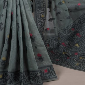 Sari de Algodón y Poliéster para Mujer VASTRA COTTAGE con Trabajo de Tejido con Hilo y Blusa de Algodón y Poliéster Sin Coser, Elegante - Product Image 3