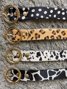 Cinturón de piel con hebilla duradera, Cinturón de piel con estampado Animal hecho a mano - Product Image 5