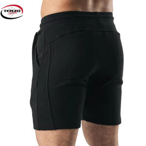 Pantalones cortos deportivos de compresión de calle para hombre, nuevo diseño, ropa de gimnasio sólida, ropa de entrenamiento de tela de rizo para correr, venta al por mayor - Product Image 4
