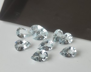 ลูกแพร์3x5mm-7x10mm พลอยอะความารีนเจียระไนแบบธรรมชาติสำหรับทำเครื่องประดับ - Product Image 5