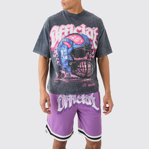 Pantalones cortos de baloncesto personalizados al por mayor para hombre de malla con bolsillo High Street Hip-Hop último ajuste relajado - Product Image 5