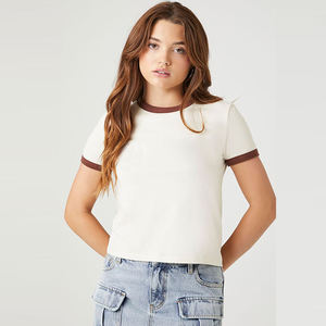 Camisetas de Mujer de Moda Urbana Extra Grandes de Algodón 100% Ecológico CRICKET ISLAND para Verano 2025 al por Mayor OEM - Product Image 1