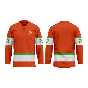 Maillot de hockey sur glace imperméable pour adulte, taille adulte, prix de gros, design personnalisé, vêtements d'équipe, 100% polyester, nom d'équipe personnalisé, fabriqué au Pakistan - Product Image 5