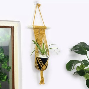 Woven Macrame <b>Hanging</b> <b>Planter</b> Stylish <b>Indoor</b> Outdoor Home Decor Accent for Plants Greenery Balcony Garden and Contemporary Space - Product Image 6