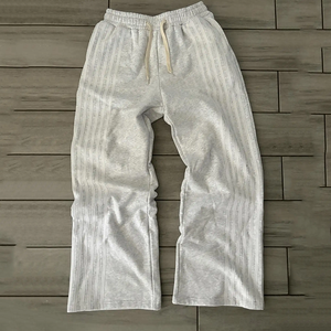 Custom Streetwear Heavy Cotton Zip up Terry Oversized Side Stripe Pantalones de chándal y Sudadera con capucha Set Zip up Chándales - Product Image 3