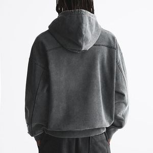 Sudaderas con capucha para hombre, sudadera con estampado personalizado 100% algodón de gran tamaño con hombros caídos, ropa de calle, Sudadera con capucha lavada vintage de peso pesado - Product Image 1