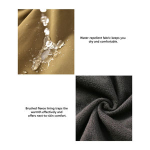 Hot Selling Custom Outdoor <b>Men</b> Winter Breathable Lightweight Water Resistant Fleece Lined Softshell <b>Jacket</b> with Removable Hood - Product Image 3