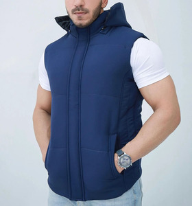 Men's Custom Made Winter Puffer <b>Jacket</b> Stand Collar Hood Front Canvas Fabric <b>Waterproof</b> Polyester <b>Padding</b> Low MOQ Plain Dyed - Product Image 1