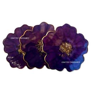 Sous-verres en résine écologique Tapis de décoration de table élégant et durable pour la maison, les restaurants, le bureau ou le café Style classique - Product Image 6