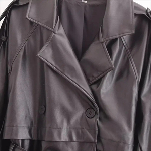 Fashionable Thick Genuine Leather <b>Long</b> Coats for <b>Men</b> Handmade Winter Outerwear Eco-Friendly Designer Slim Fit Trench <b>Jacket</b> - Product Image 6