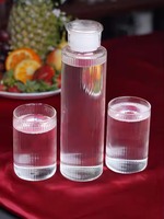 Bouteille d'eau en verre de style américain Borotech de qualité supérieure, étanche, 700 ml, transparente, avec bouchon à poussoir, pour la salle de sport, le bureau, les voyages, le camping